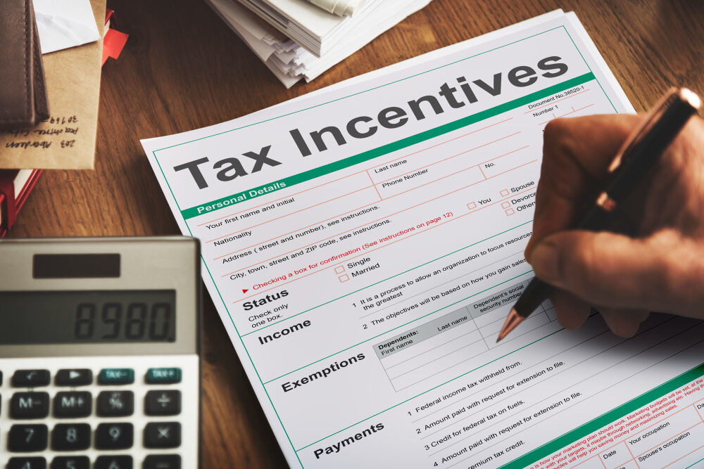 Formulário de incentivos fiscais sendo preenchido