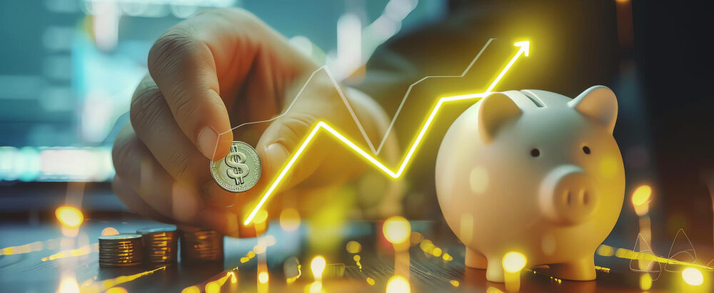 Investimento e crescimento financeiro com cofre