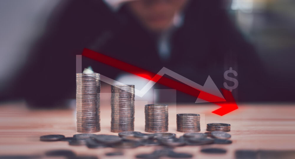 Gráfico de queda em investimentos financeiros